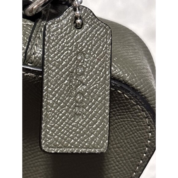 Coach Women's Mini Serena Bag Crossgrain 97561 In olive Green With Bag charm - Picture 3 of 4